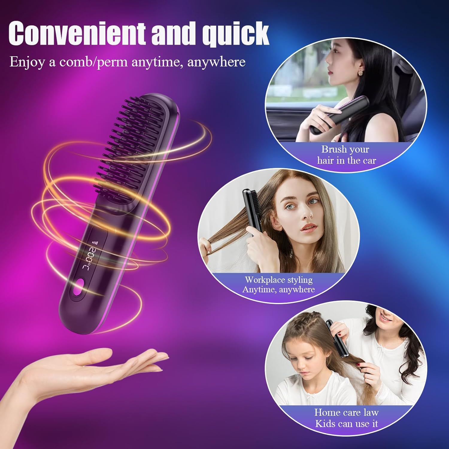 Glow Wave Heated Brush for Short Hair, Numoya Go Brush Pro UK,Go